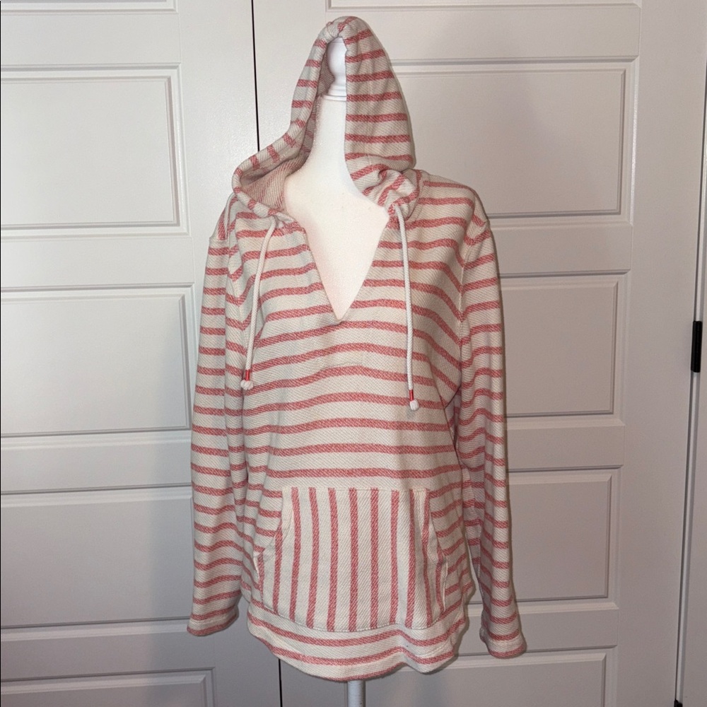 Old Navy Red and White Hooded Sweater
